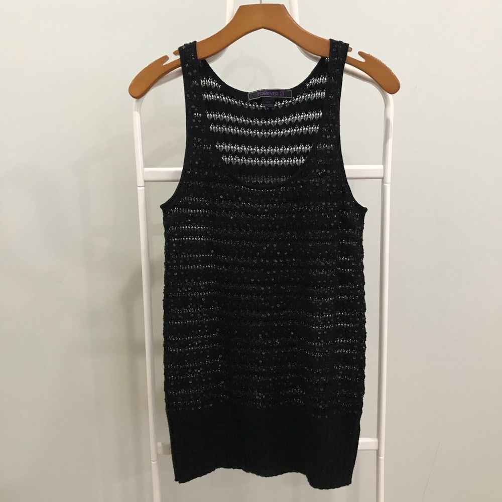 Black Beaded Tank Top